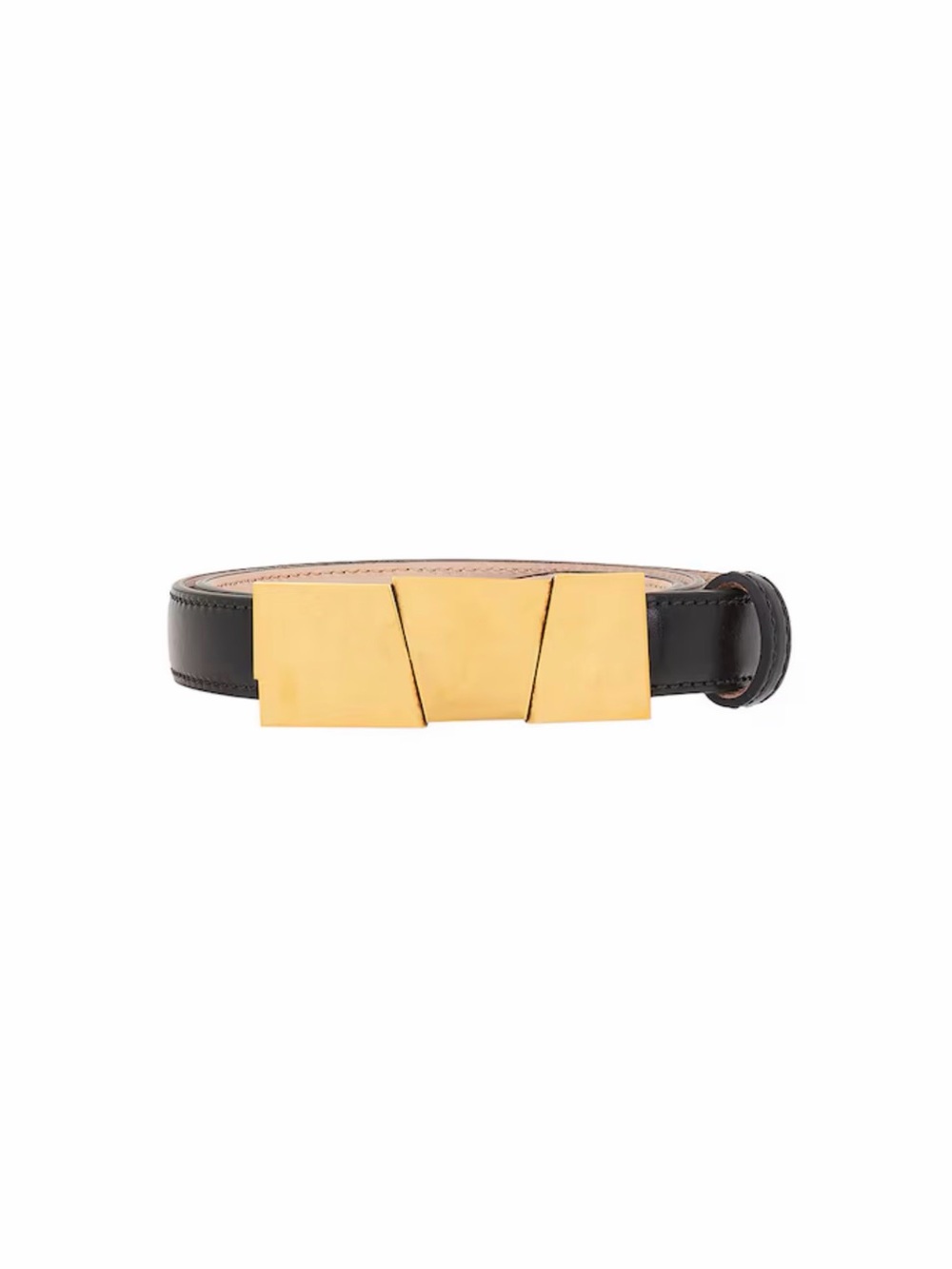 Khaite Axel Belt 85 Gold Black Leather Medium